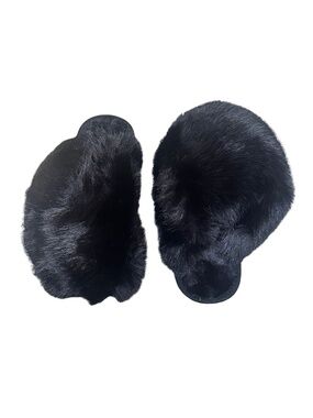 NEW Black Faux Fur Slippers - Women's EUROPE 42-43